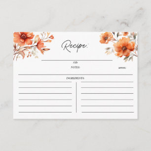 Carte D'accompagnement Boho Chic Terracotta Fête des mariées Florale Rece
