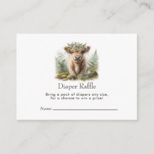 Carte D'accompagnement Boho Chic Vache des Highlands Baby Shower Tirage a