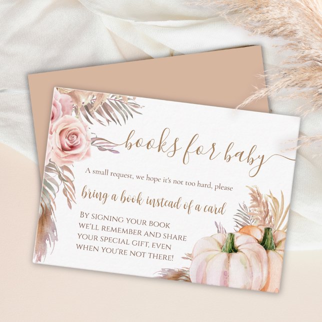 Carte D'accompagnement Boho Citrouille Fall Floral Livres pour Baby Reque (Créateur téléchargé)