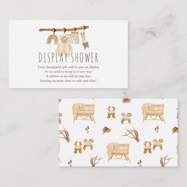Carte D'accompagnement Boho Clothesline Display Douche (Devant / Derrière)