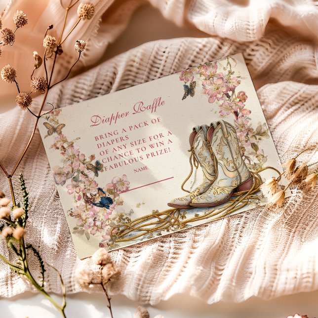 Carte D'accompagnement Boho Cowgirl Boots Diapper Raffer (Créateur téléchargé)