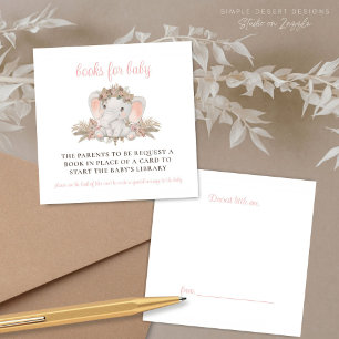 Carte D'accompagnement Boho Cute Elephant Baby shower Demande de réservat