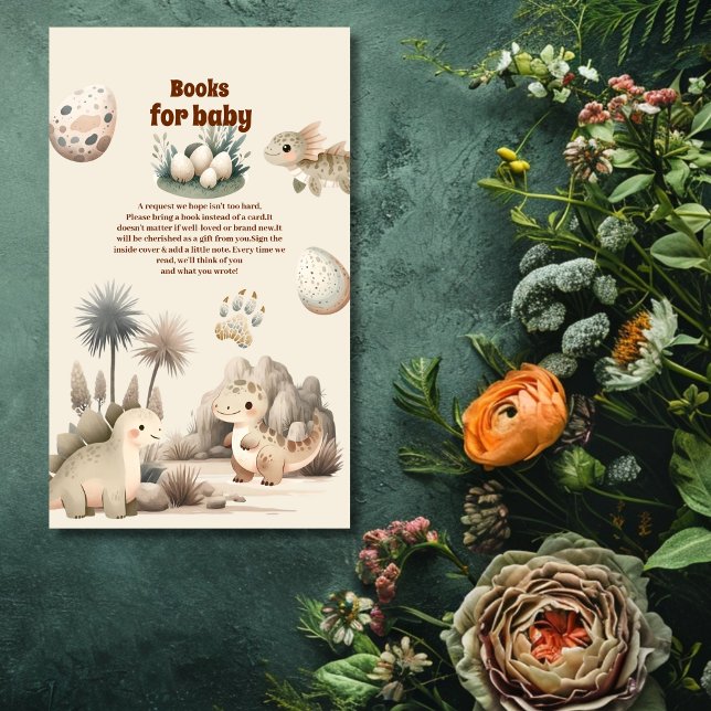 Carte D'accompagnement Boho Cute Hatching Bientôt Dinosaur Livres pour bé (Créateur téléchargé)