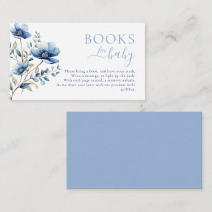 Carte D'accompagnement Boho Dark & Dusty Blue Fleurs sauvages Livres pour