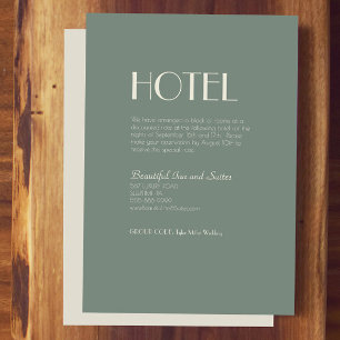 Carte D'accompagnement Boho Deco d'automne Sage Green Mariage Hotel