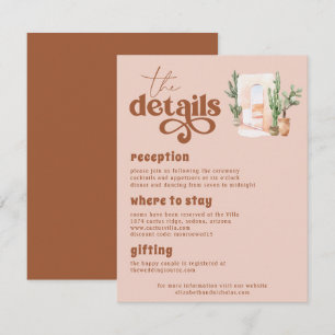 Carte D'accompagnement Boho Desert   Détails pour les invités de mariage 