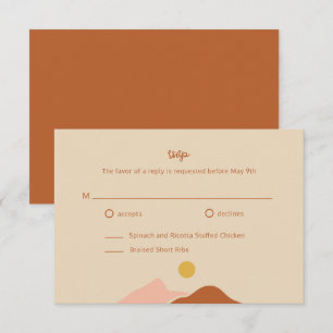 Carte D'accompagnement Boho Desert Mariage simple RSVP