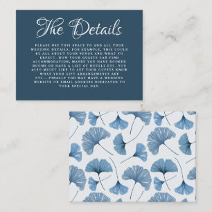 Carte D'accompagnement Boho Détails Turquoise Ginkgo Mariage botanique
