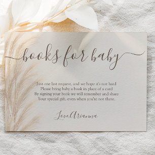 Carte D'accompagnement Boho été pampas herbe aquarelle livres pour bébé