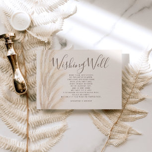 Carte D'accompagnement Boho été pampas herbe souhaitant bien mariage