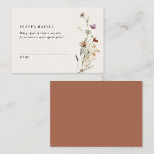 Carte D'accompagnement Boho Fall Fleur sauvage Baby shower Déchets Raffle