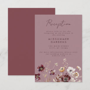 Carte D'accompagnement Boho Fall Fleur sauvage Wedding Réception