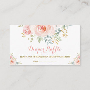 Carte D'accompagnement Boho féminin Blush Floral Rose Roses Baby shower