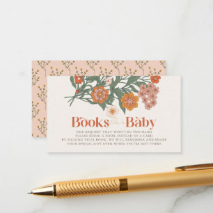Carte D'accompagnement Boho Fleur sauvage Baby shower fille demande de ré