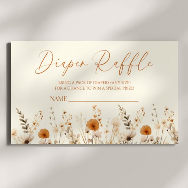Carte D'accompagnement Boho Fleur sauvage Baby shower floral Déchets de  (Créateur téléchargé)