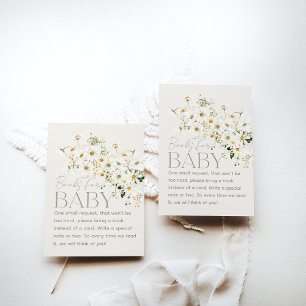 Carte D'accompagnement Boho Fleur sauvage Baby shower rustique Daisy