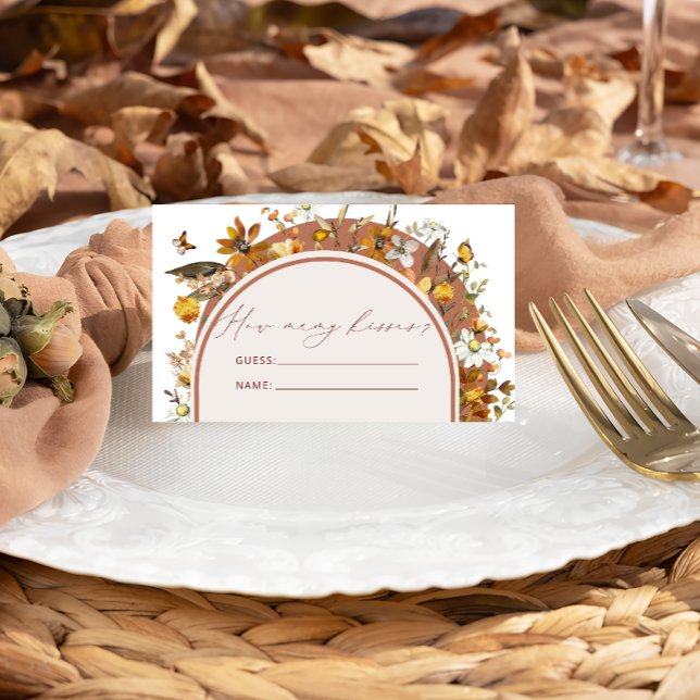 Carte D'accompagnement Boho Fleur sauvage Devine combien de baisers jeu n (Créateur téléchargé)