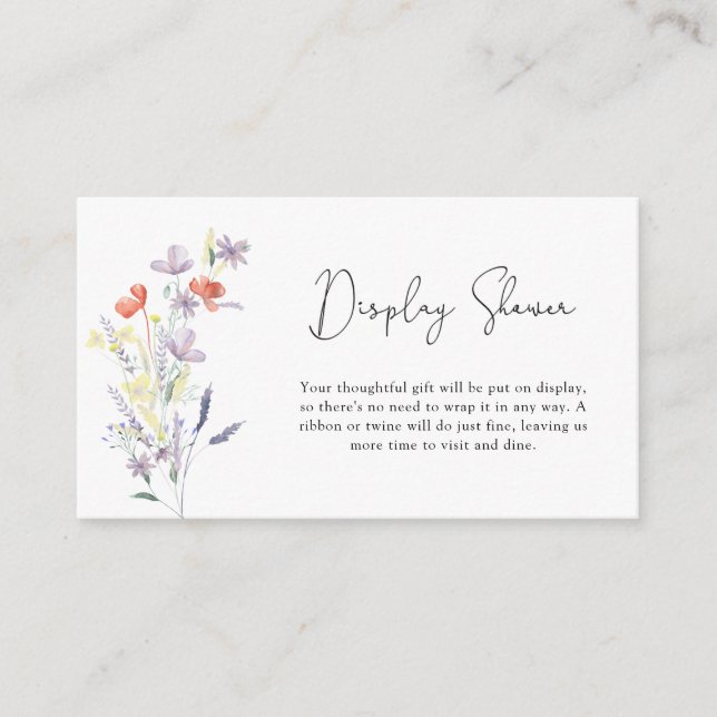 Carte D'accompagnement Boho fleur sauvage - douche d'affichage (Devant)