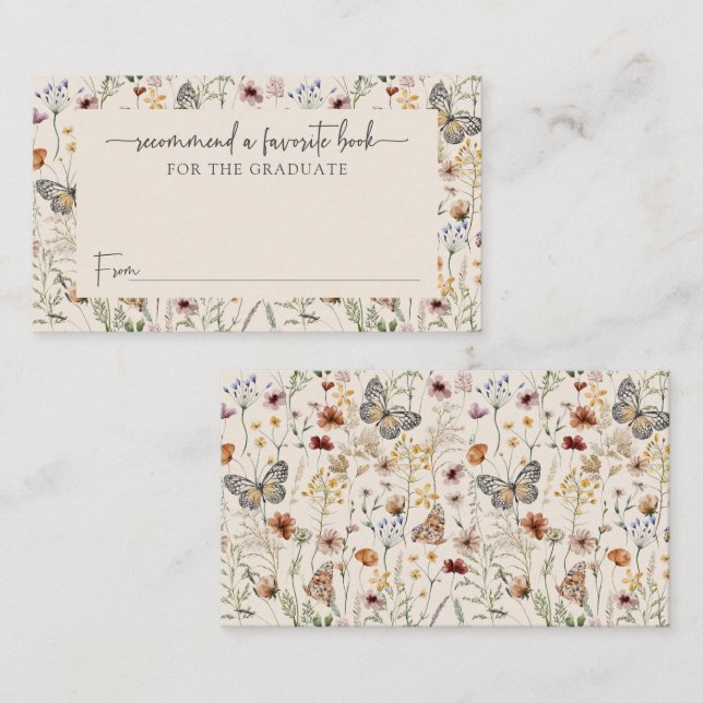 Carte D'accompagnement Boho Fleur sauvage Graduate (Devant / Derrière)