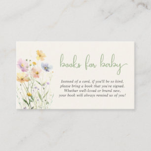 Carte D'accompagnement Boho Fleur sauvage Watercolor Books For Baby showe