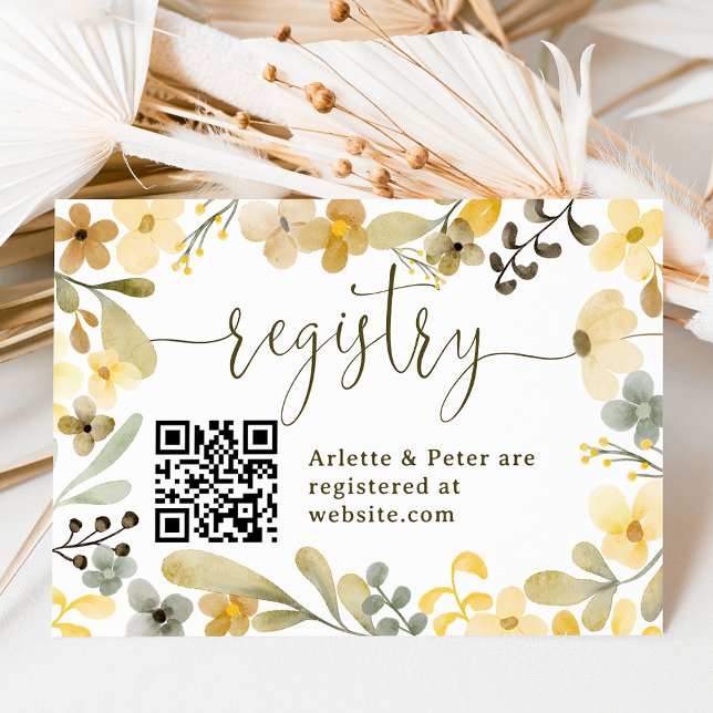 Carte D'accompagnement Boho floral automne chic registre nuptiale douche (Boho floral autumn chic registry bridal shower enclosure card)