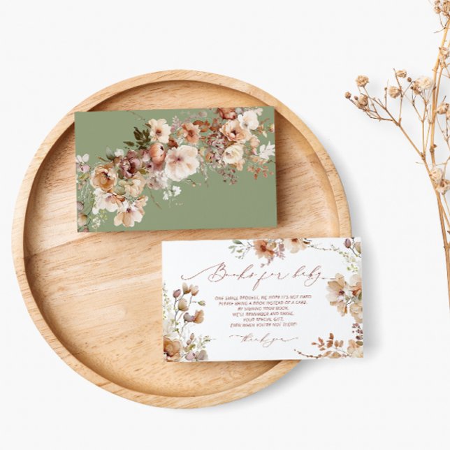 Carte D'accompagnement Boho Floral Genre Neutre Demande de livre (Créateur téléchargé)