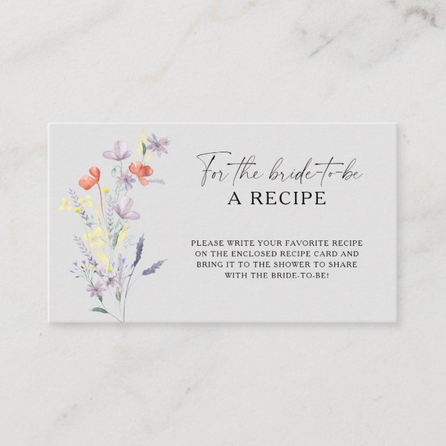 Carte D'accompagnement Boho Floral Recette pour que la mariée soit (Devant)
