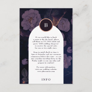 Carte D'accompagnement Boho foncé moderne Rose Arc or Mariage or 