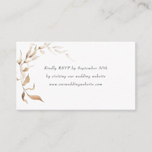 Carte D'accompagnement Boho Golden Greenery mariage rsvp en ligne