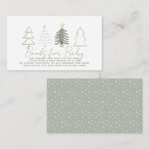 Carte D'accompagnement Boho Green Christmas Trees Baby Book Demande