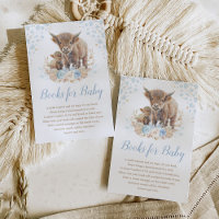 Boho Highland Cow Blue Pampas Livres pour Baby Boy