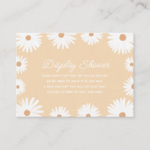 Carte D'accompagnement Boho Jaune Daisy Baby shower Affichage Douche