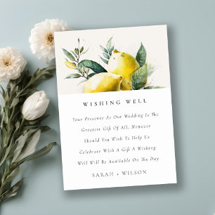 Carte D'accompagnement Boho Jaune Lemon Jardin Mariage Souhaiter bien