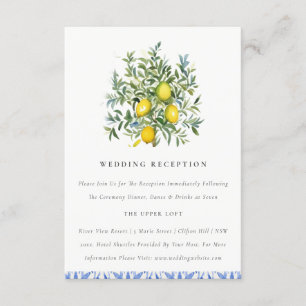 Carte D'accompagnement Boho Marocain citron jaune Réception de mariage