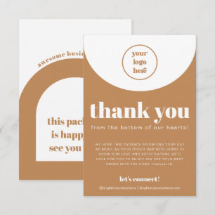 Carte D'accompagnement Boho Minimaliste Merci pour votre commande Petite 