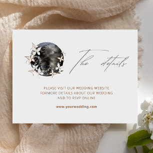 Carte D'accompagnement Boho Moon Celestial Botancien Détails du Mariage