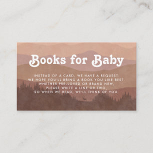 Carte D'accompagnement Boho Mountains Retro Rose Livres pour bébé