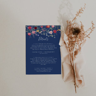 Carte D'accompagnement Boho Multicolor Fleur sauvage Détails du Mariage