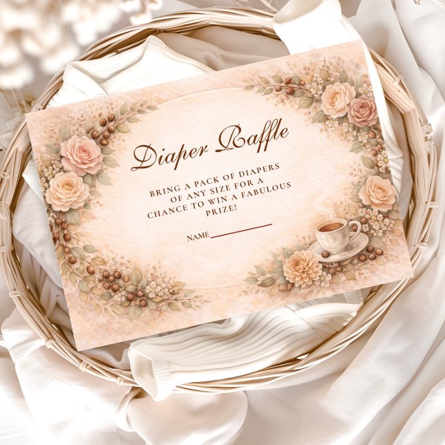 Carte D'accompagnement Boho Neutral A Baby Is Brewing Diapper Raffle (Créateur téléchargé)