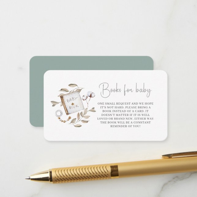 Carte D'accompagnement Boho Neutral Bébé Brunch Livres Pour Boîtier Bébé (Devant/Arrière en situation)