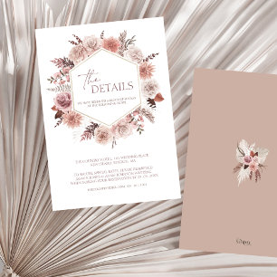 Carte D'accompagnement Boho Neutral Terracotta Floral Wreath Mariage