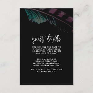 Carte D'accompagnement Boho Nights Black with Feather Mariage Details