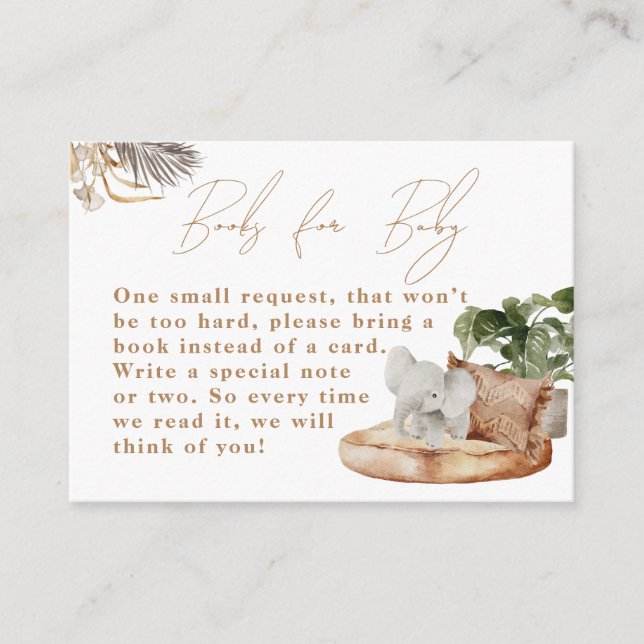 Carte D'accompagnement Boho Nursery Modern Elegant Baby shower Book (Devant)