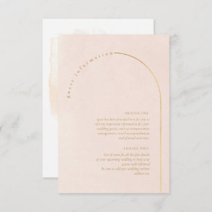 Carte D'accompagnement Boho Oasis Mariage Détails Blush ID959