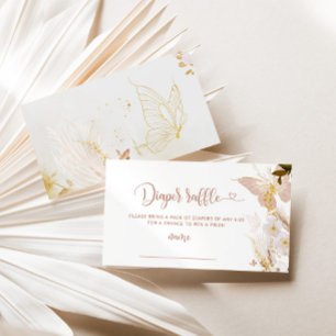 Carte D'accompagnement Boho or Billet de tombola papillon