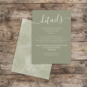 Carte D'accompagnement Boho Palm Feuille Botanage Foliage QR Code Détails