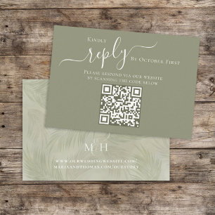 Carte D'accompagnement Boho Palm Feuille Mariage QR Code RSVP