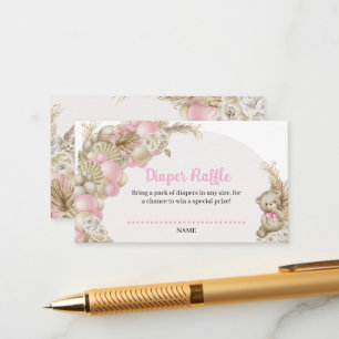 Carte D'accompagnement Boho Pampas Balloon Grass Teddy Bear Déchets Raffi