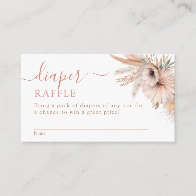 Carte D'accompagnement Boho Pampas Grass Baby shower Floral Déchets Raffi (Devant)