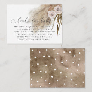 Carte D'accompagnement Boho Pampas Grass Baby shower rose demande de rése